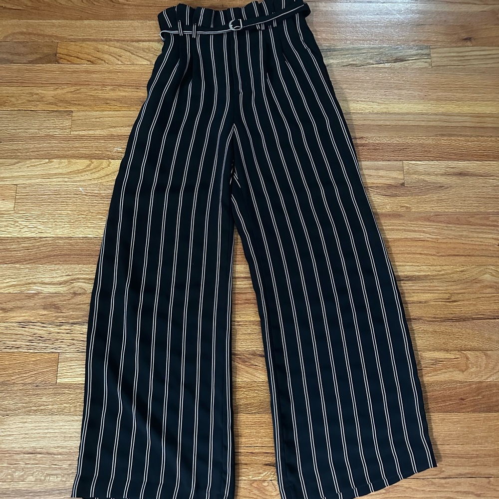 Express Black and White Wide Leg Pants